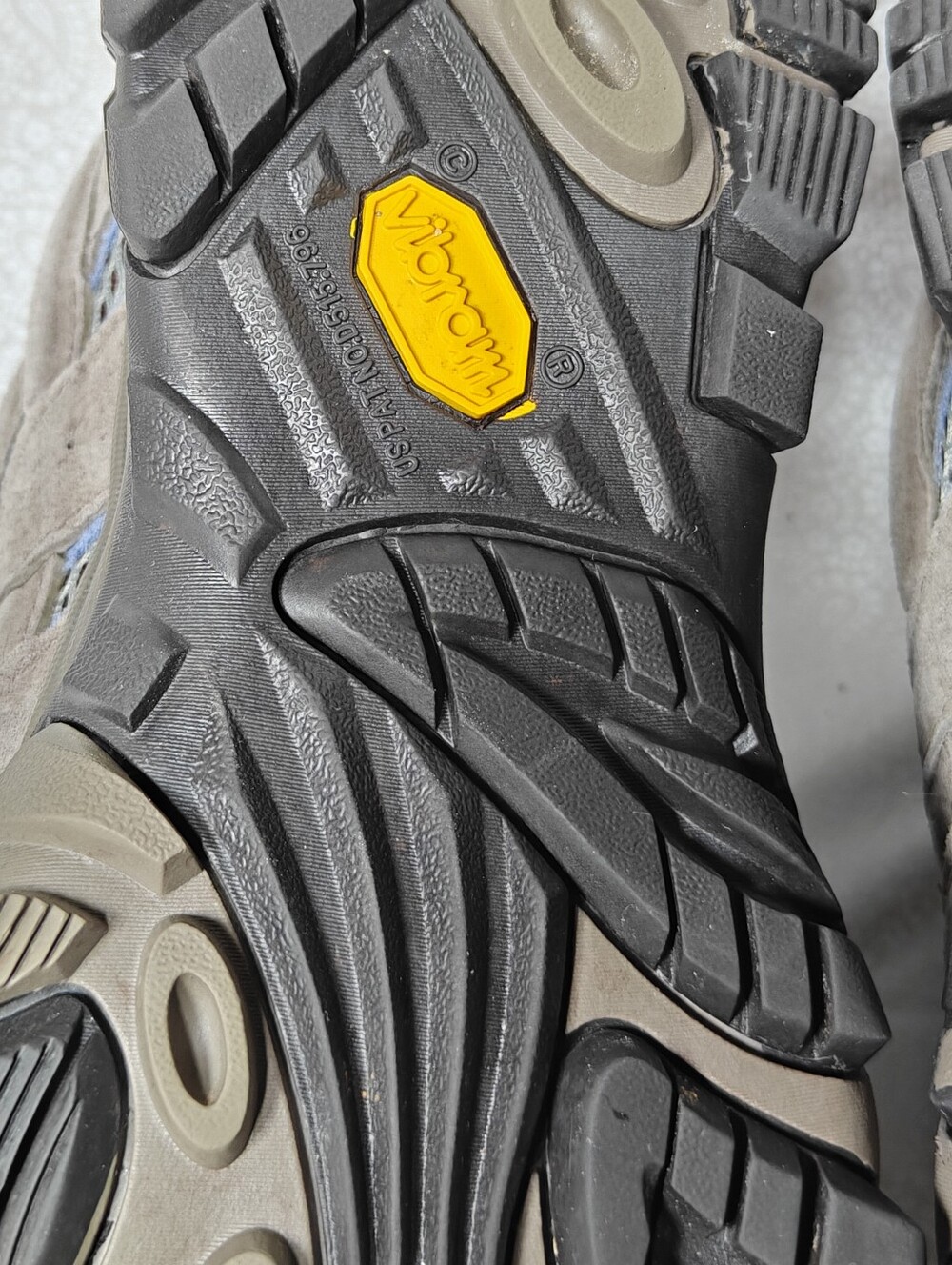 Merrell Women's Moab 2 Waterproof Grey Light Blue Vibram Hiking Shoes Size 7 - Picture 12 of 12